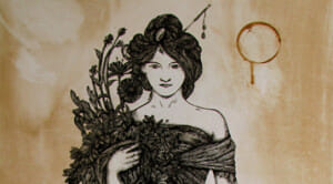 PREVIA - ALMA CAFÉ - SERIE CAFEÍNA - CAFÉ EXPRESSO Y TINTA INDELEBLE SOBRE LIENZO - 100X50CM - 2013