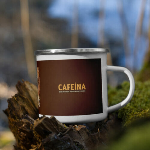 TAZA ESMALTADA SUBLIMADA 12 ONZ BLANCA - LATERAL EN BOSQUE 2