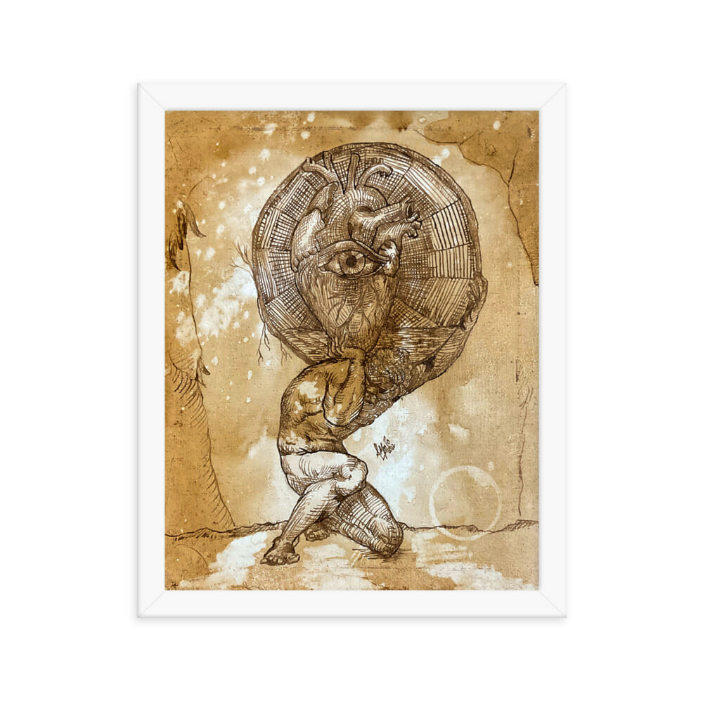 Atlas y el corazón que todo lo ve - póster impreso en papel con marco (*) - Imagen 7