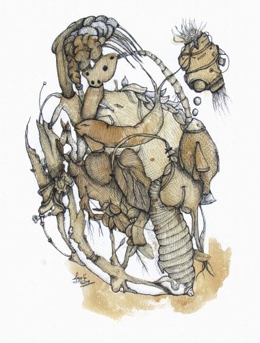 Ethiopía marina - Serie cafeína - 8 x 10 pulgadas - Café espresso y tinta sobre papel - 2014 - Jorge A. Merino - AMEJOARTES